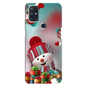 Чехлы на Новый Год OnePlus Nord N10 5G (Снеговик в шапке)