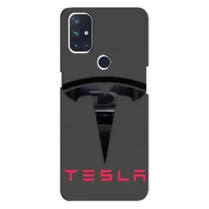 Силіконовий бампер з картинкою машини на OnePlus Nord N10 5G (Logo TESLA)