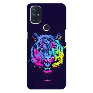 Силиконовый бампер с картинкой животных для OnePlus Nord N10 5G (Тигр-Арт)