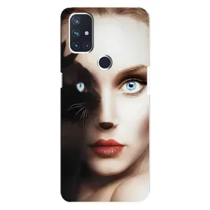 Бампер с изображением Котиков для ВанПлас Норд Н10 (5G) (Женщина кошка)