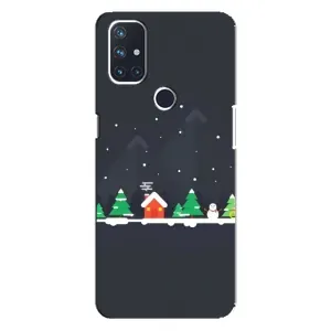 Силиконовый бампер на рождество для OnePlus Nord N100 (Город зимний)