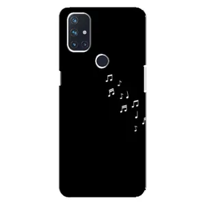 Чехол с картинками на черном фоне для OnePlus Nord N100 (Ноты)