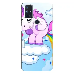 Чехол Unicorn на OnePlus Nord N100 (Радуга единорожка)