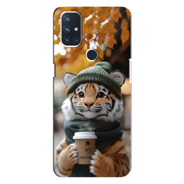 Чехол с рисунком «Тигр с кофе» для OnePlus Nord N100 Чехол с рисунком «Тигр с кофе» для OnePlus Nord N100