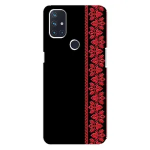 Силиконовый Чехол на OnePlus Nord N100 с картинкой Вышиванки (Вышиванка на черном)
