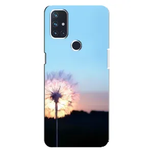 Силиконовый Чехол с одуванчиками на OnePlus Nord N100 (Закат с одуванчиком)