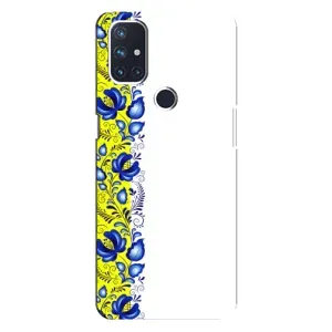 Силиконовый Чехол на OnePlus Nord N100 с картинкой Вышиванки (Желто-синяя вышиванка)