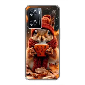 Печатный чехол «Зверята с кофе» для OnePlus Nord N20 SE (Белка с кофе)