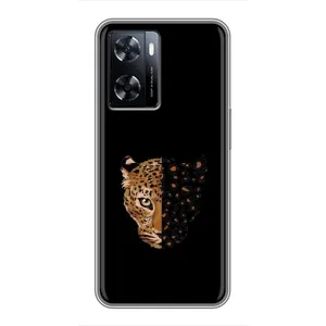 Чехол с леопардовым принтом на OnePlus Nord N20 SE (Леопард на черном)