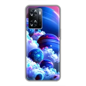 Чехлы КОСМОС для OnePlus Nord N20 SE (Синие планеты)