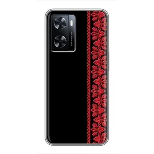 Силиконовый Чехол на OnePlus Nord N20 SE с картинкой Вышиванки (Вышиванка на черном)