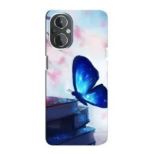 Силіконовий бампер з картинкою звірів для OnePlus Nord N20 (Метелик синій)