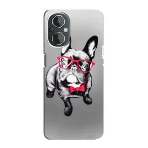 Чехол (ТПУ) Милые собачки для OnePlus Nord N20 (Бульдог в очках)