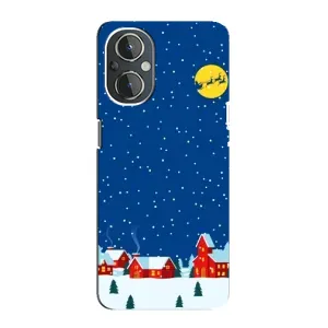 Силиконовый бампер на рождество для OnePlus Nord N20 (Город в снегу)