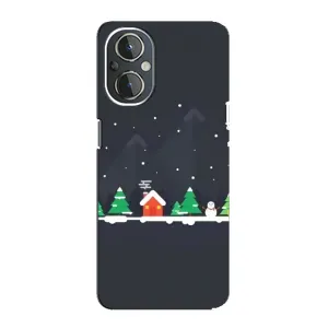 Силиконовый бампер на рождество для OnePlus Nord N20 (Город зимний)