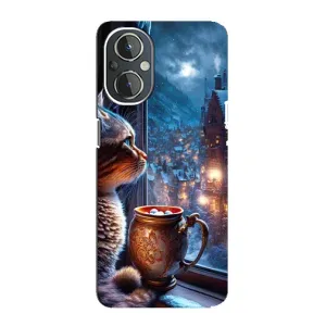 Чехлы на Новый Год OnePlus Nord N20 (Кот новогодний)