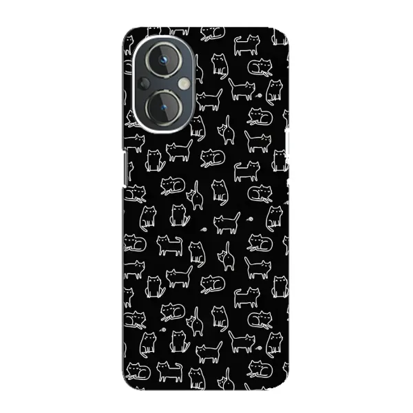 Чехол с рисунком «Котики на черном» для OnePlus Nord N20