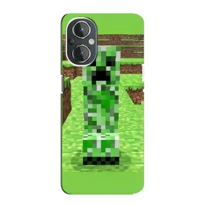 Чехлы для OnePlus Nord N20 (Персонажи Майн Крафт) (Крипер 2)