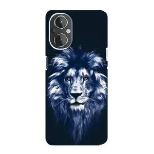 Чехол с картинкой на OnePlus Nord N20 (Лев - синий)