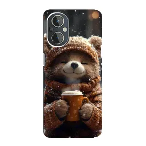 Друкований чохол 'Звірята з кавою' для OnePlus Nord N20 (Ведмедик з кавою)