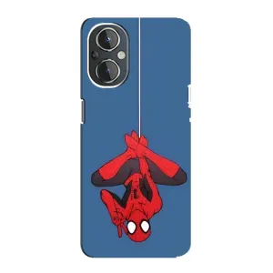 Чехол Супергерой Человека Паука на OnePlus Nord N20 (На паутине)