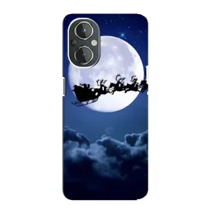 Чехол Санта Клаус для OnePlus Nord N20 (Санта - луна)