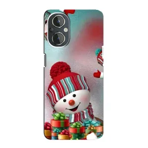 Чехлы на Новый Год OnePlus Nord N20 (Снеговик в шапке)