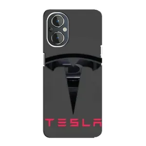 Силиконовый бампер с картинкой машины на OnePlus Nord N20 (Logo TESLA)