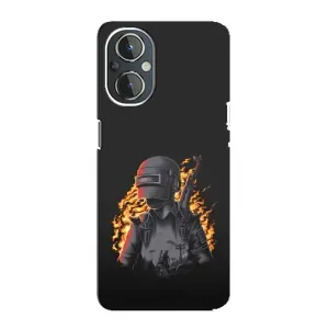 Силиконовый чехол с картинкой "Герой Pubg" на OnePlus Nord N20 (В огне)
