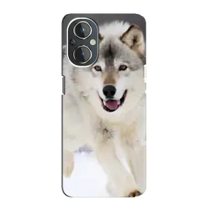 Чохол з Вовком на OnePlus Nord N20 (Вовк біжить по снігу)