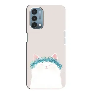 Чехол на тематику: Коты для OnePlus Nord N200 5G (DE211) (Белый котик)