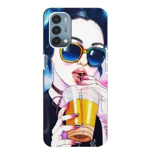 Чехол с картинкой Модные Девчонки OnePlus Nord N200 5G (DE211) (Девушка с коктейлем)