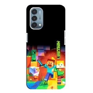 Чехлы для OnePlus Nord N200 5G (DE211) (Персонажи Майн Крафт) (Герой Майнкрафт)