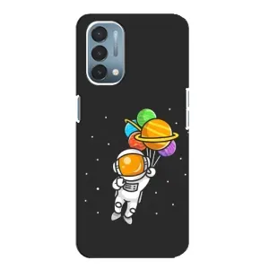 Силиконовый Чехол с принтом "Космонавты" на OnePlus Nord N200 5G (DE211) (Космонавт с шариками)