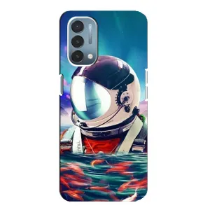 Силиконовый Чехол с принтом "Космонавты" на OnePlus Nord N200 5G (DE211) (Космонавт в воде)