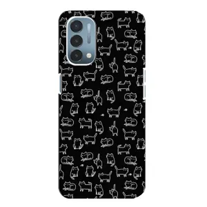 Чехол на тематику: Коты для OnePlus Nord N200 5G (DE211) (Котики на черном)