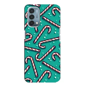 Силиконовый бампер на рождество для OnePlus Nord N200 5G (DE211) (Леденцы)