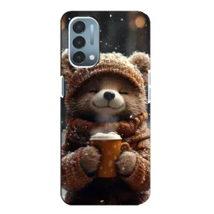 Печатный чехол «Зверята с кофе» для OnePlus Nord N200 5G (DE211) (Медвежонок с кофе)