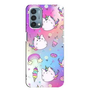 Чехол Unicorn на OnePlus Nord N200 5G (DE211) (Радуга и Единорог)