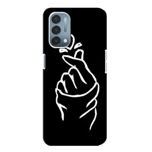 Чехлы (Знак сердечка) на OnePlus Nord N200 5G (DE211) (Сердце на черном)