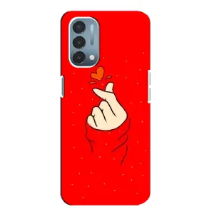 Чехлы (Знак сердечка) на OnePlus Nord N200 5G (DE211) (Сердце на красном)