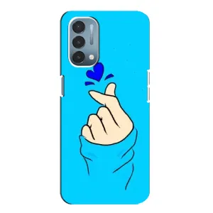 Чехлы (Знак сердечка) на OnePlus Nord N200 5G (DE211) (Сердце на синем)