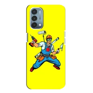 Силиконовый бампер (Работники) на OnePlus Nord N200 5G (DE211) (Строитель)