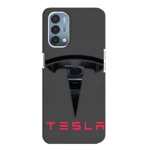 Силиконовый бампер с картинкой машины на OnePlus Nord N200 5G (DE211) (Logo TESLA)