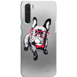 Чехол (ТПУ) Милые собачки для OnePlus Nord (Бульдог в очках)