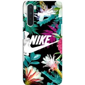 Силиконовый Чехол на OnePlus Nord с картинкой Nike (Цветочный Nike)