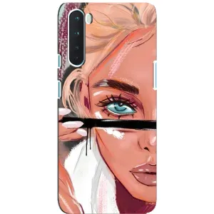 Силиконовый Чехол на OnePlus Nord с картинкой Стильных Девушек (Девушка и ресницы)