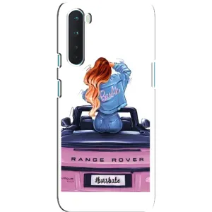 Силиконовый Чехол на OnePlus Nord с картинкой Стильных Девушек (Девушка на машине)