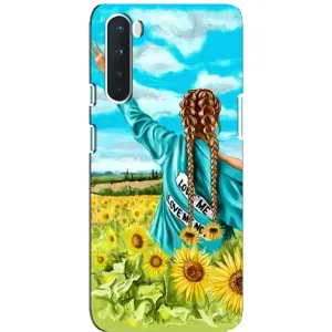 Чехол Стильные девушки на OnePlus Nord (Девушка на поле)
