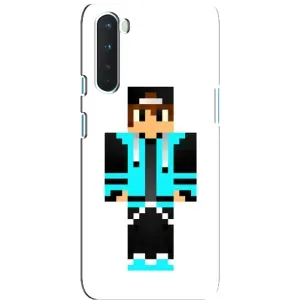 Чехлы для OnePlus Nord (Персонажи Майн Крафт) (Мальчик в голубом)